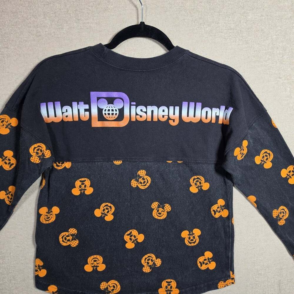 Disney Glow in the dark Halloween Mickey Pumpkins Spirit Jersey Black girls L - Picture 7 of 13